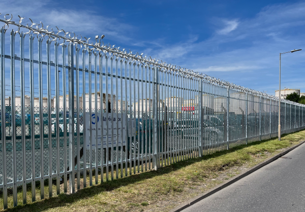 Galvanised Palisade Fencing with Vandgard Anti Climb Security West Thurrock Essex